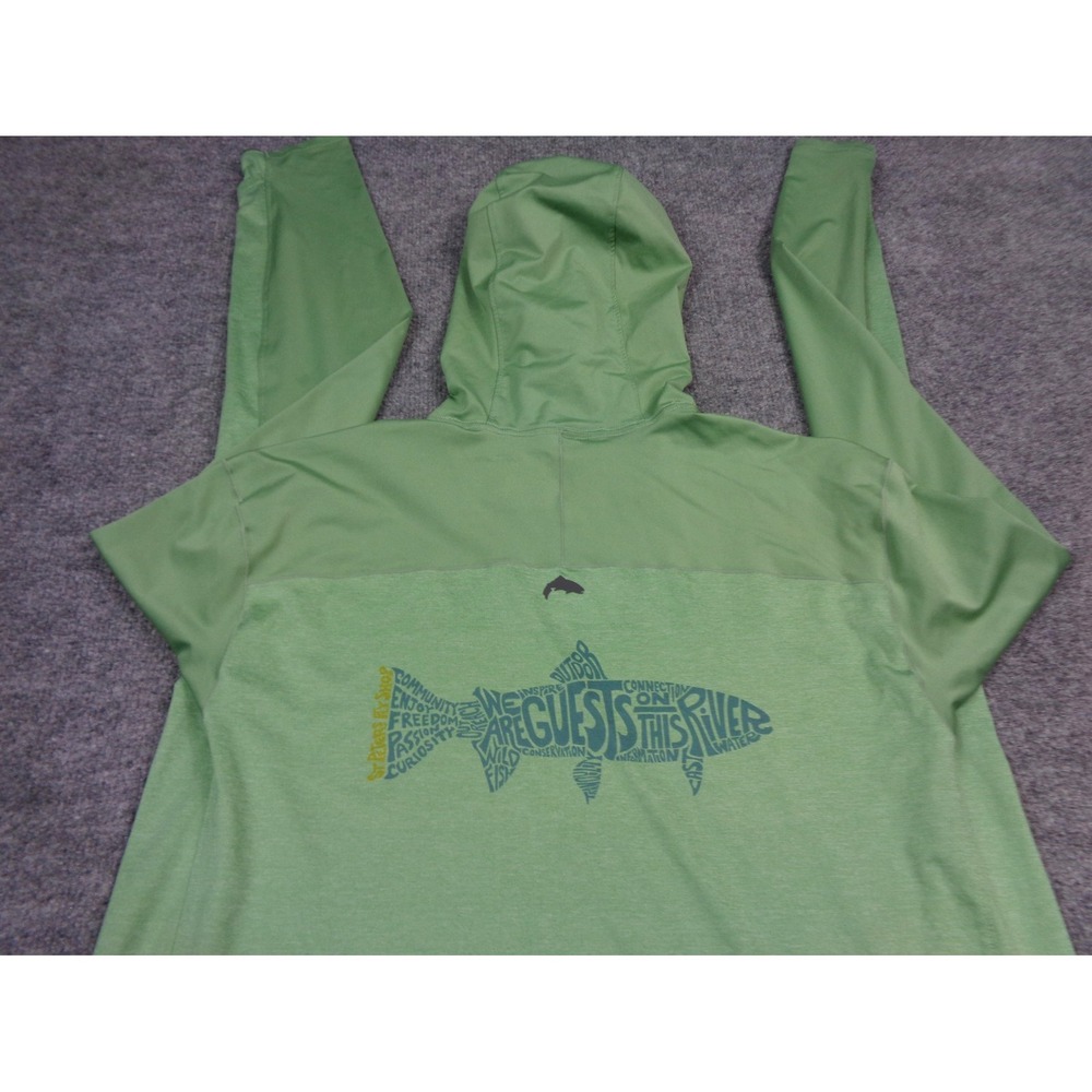 Simms SolarFlex Hoody Mens M Green Pullover Hoodie Performance Lightweight